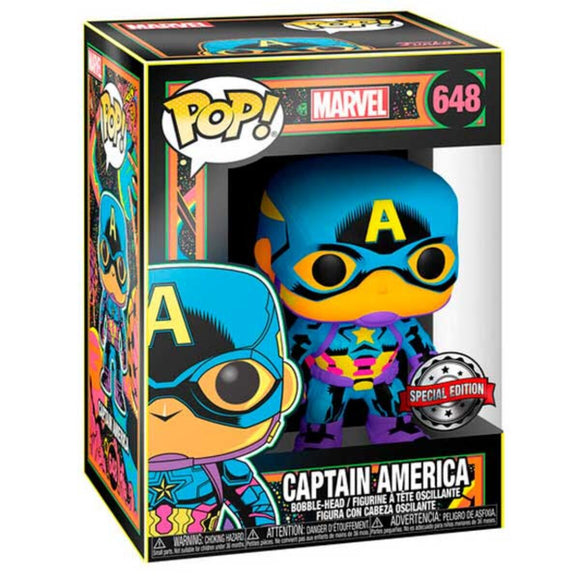 Marvel: Captain America (Exclusive Black Light) Funko Pop